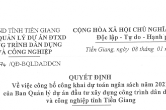 Quyết định về việc công bố công khai dự toán ngân sách năm 2021